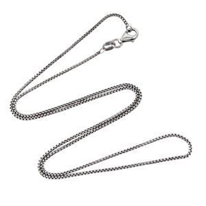 Vintage PZ Italy Sterling Silver 925 Box Chain Necklace 18"